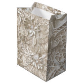 ダイヤエレガントモンドのベージュレース ミディアムペーパーバッグ (裏面アングル)