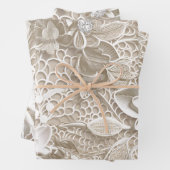 ダイヤエレガントモンドのベージュレース ラッピングペーパーシート (インサイチュ)