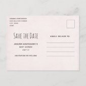 ダイヤエレガントモンドの宝石の白い猫の日付を保存 インビテーションポストカード (裏面)