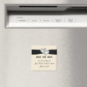 ダイヤエレガントモンドの黒いリボン日付磁石を保存 マグネット (インサイチュ (食洗機))