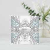 ダイヤエレガントモンドティール（緑がかった色）スウィート16招待状 招待状 (スタンド正面)