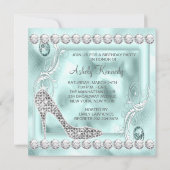 ダイヤエレガントモンドティール(緑がかった色)ブルーバースデーパーティー 招待状 (裏面)