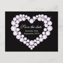 ダイヤエレガントモンドハートは日付を白黒で保存 案内ポストカード