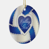 ダイヤエレガントモンドハートダークブルーバレーボール セラミックオーナメント (右)