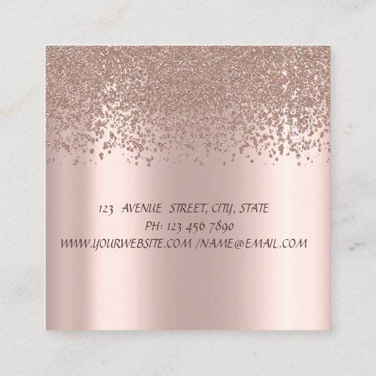 ダイヤエレガントモンドバラ金ゴールドグリッターラフェイクッシュ スクエア名刺 (裏面)