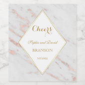 ダイヤエレガントモンドバラ金ゴールドマーブル結婚ズ ワインラベル (シングルラベル)