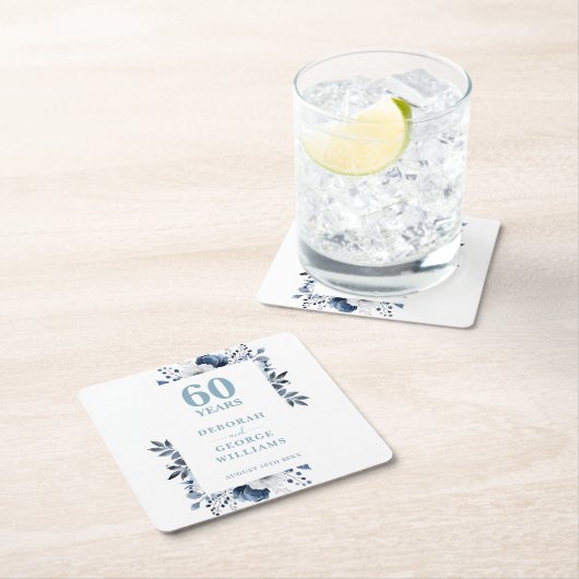 ダイヤエレガントモンドフローラ60結婚周年 スクエアペーパーコースター (インサイチュ)