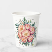 ダイヤエレガントモンド付きピーチ結婚ブーケ 紙コップ (裏面)