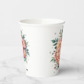 ダイヤエレガントモンド付きピーチ結婚ブーケ 紙コップ (左)