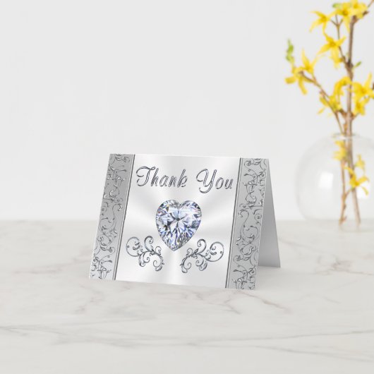 ダイヤエレガントモンド結婚ハートサンキューカード カード (黄色い花)