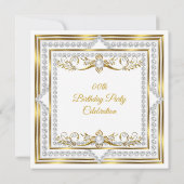 ダイヤエレガントモンド金ゴールドホワイトパールバースデーパーティー 招待状 (裏面)