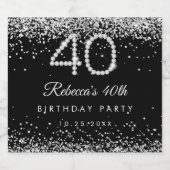 ダイヤエレガントモンド40歳の誕生日パーティー スパークリングワインラベル (シングルラベル)