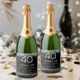 ダイヤエレガントモンド40歳の誕生日パーティー スパークリングワインラベル