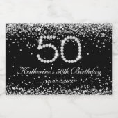 ダイヤエレガントモンド50歳の誕生日パーティーのお気に入り スパークリングワインラベル (シングルラベル)