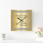 ダイヤエレガントモンド50結婚周年記念 スクエア壁時計 (ホーム)