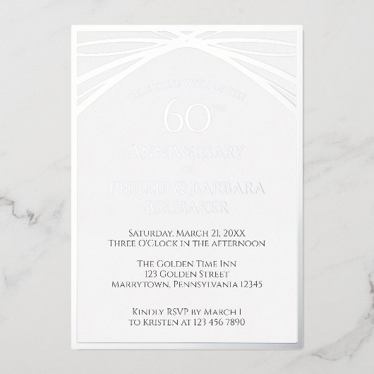 ダイヤエレガントモンド60結婚周年記念パーティー 箔招待状 (正面)