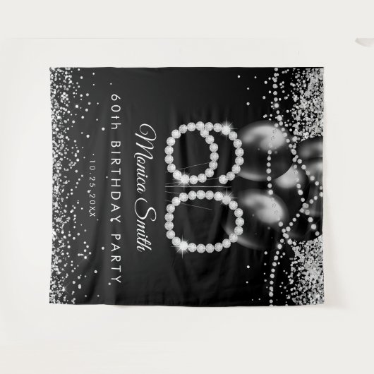 ダイヤエレガントモンド60thバースデーパーティーの背景 タペストリー (正面(横))