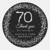 ダイヤエレガントモンド70誕生日サンキューステッカー ラウンドシール (正面)