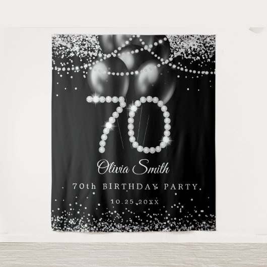 ダイヤエレガントモンド70thバースデーパーティーの背景 タペストリー (正面)