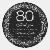 ダイヤエレガントモンド80th誕生日サンキューステッカー ラウンドシール (正面)