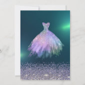 ダイヤエレガントモンド、ドレスグリーンスウィート16 招待状 (裏面)