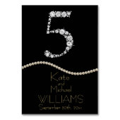 ダイヤエレガントモンド/パール結婚のテーブルカード テーブルナンバー (裏面)