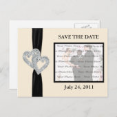 ダイヤエレガントモンドBlackRibbon日付はがきを保存 案内ポストカード (正面/裏面)