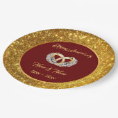 ダイヤカスタマイズンのリングや輪金ゴールド記念日 ペーパープレート (アングル)