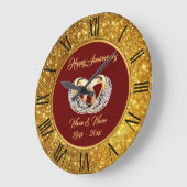 ダイヤカスタマイズンのリングや輪金ゴールド記念日 ラージ壁時計 (傾斜)