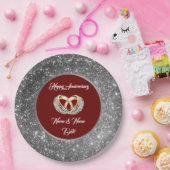 ダイヤカスタマイズンズのリングや輪シルバー記念日 ペーパープレート (パーティー)