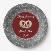 ダイヤカスタマイズンズのリングや輪シルバー記念日 ペーパープレート (正面)
