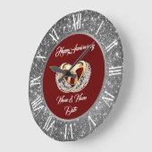 ダイヤカスタマイズンズのリングや輪シルバー記念日 ラージ壁時計 (傾斜)