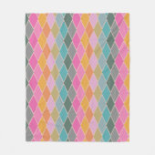 ダイヤカラフルモダンンの形状の幾何学的パターン フリースブランケット (正面)