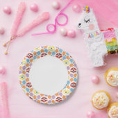 ダイヤカラフルモンドイカット ペーパープレート (パーティー)