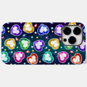 ダイヤカラフルモンドハート抽象芸術アートバレンタインデー Case-Mate iPhoneケース (裏面 (横))