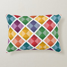 ダイヤカラフルモンド模様トートバッグジオメ鮮やかター アクセントクッション