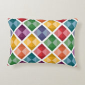 ダイヤカラフルモンド模様トートバッグジオメ鮮やかター アクセントクッション (裏面)