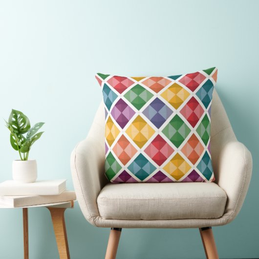 ダイヤカラフルモンド模様トートバッグジオメ鮮やかター クッション (椅子)