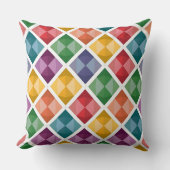 ダイヤカラフルモンド模様トートバッグジオメ鮮やかター クッション (正面)