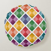 ダイヤカラフルモンド模様トートバッグジオメ鮮やかター ラウンドクッション (裏面)