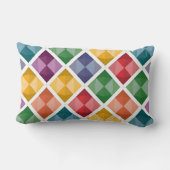 ダイヤカラフルモンド模様トートバッグジオメ鮮やかター ランバークッション (裏面)