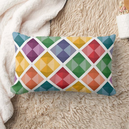 ダイヤカラフルモンド模様トートバッグジオメ鮮やかター ランバークッション (ブランケット)