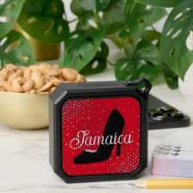 ダイヤガーリーンヒールきらきら光るレッド名