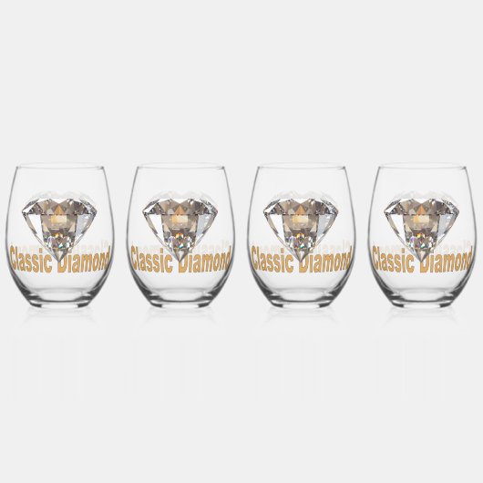 ダイヤクラシックモンド ステムなしワイングラス (正面)