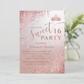 ダイヤクールモンドグリッターバラ金ゴールドティアラ甘い16 招待状 (スタンド正面)