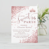 ダイヤクールモンドグリッターバラ金ゴールドティアラ甘い16 inv 招待状 (スタンド正面)