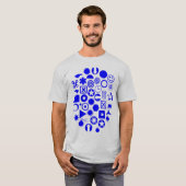ダイヤグラム アブストラクト - 青 Tシャツ (正面フル)