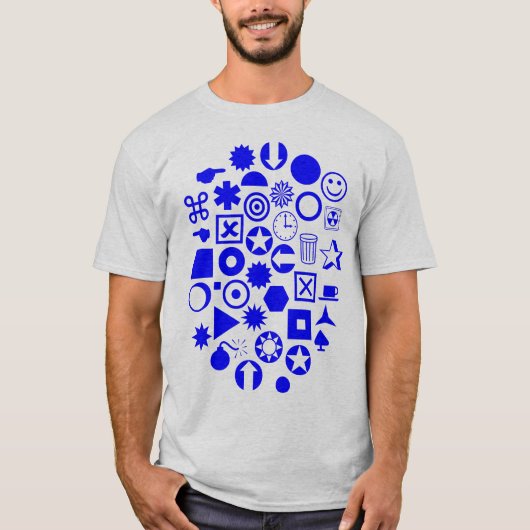 ダイヤグラム アブストラクト - 青 Tシャツ (正面)