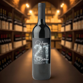 ダイヤスタイリッシュきらめくモンド入り21歳の誕生日 ワインラベル