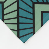 ダイヤストライプのモンド – ティール（緑がかった色） フリースブランケット (角)